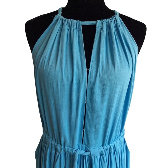 Free People Spring Love Boho Casual Vacation Summer Midi Dress Small Blue Pocket - Picture 7 of 16